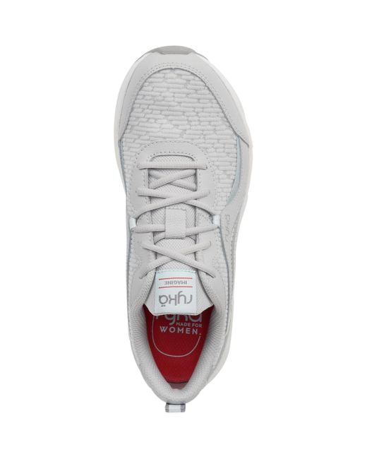 Ryka White Imagine Walking Lace Up Sneakers