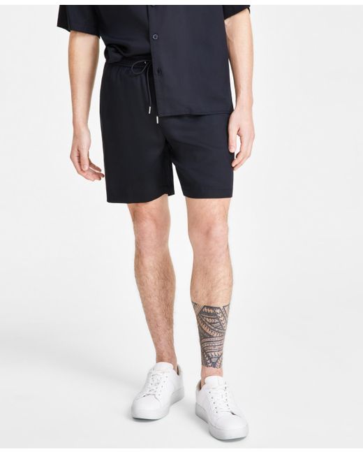 INC International Concepts Blue Erik Regular-fit 7" Drawstring Shorts for men