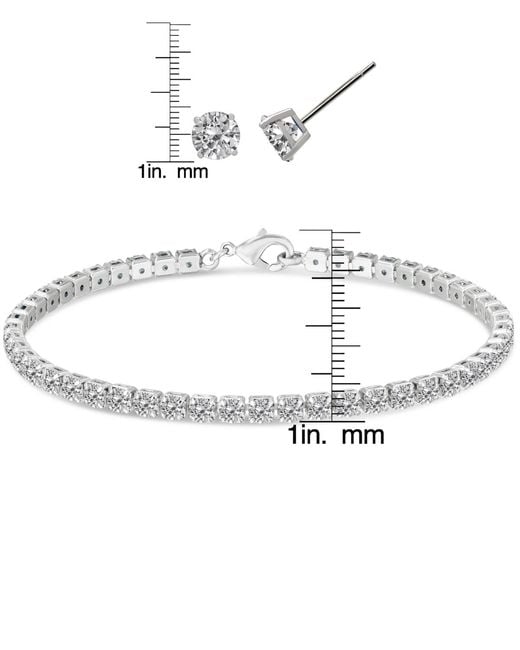 Macy's White Simulated Round Laydown Bracelet