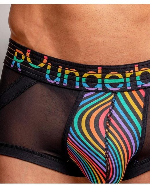 Rounderbum Blue Waveform Pride Anatomic Mini Trunk for men
