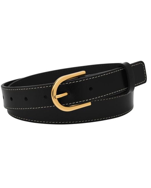 Fossil Black D-link Belt