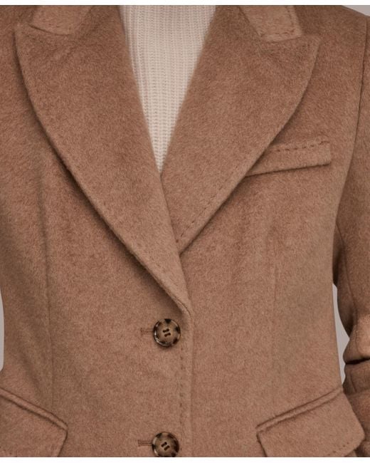 Donna Karan Brown Single-breasted Stitch Trimmed Coat