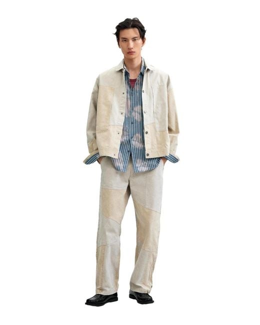 Desigual Blue Patchwork Pants for men