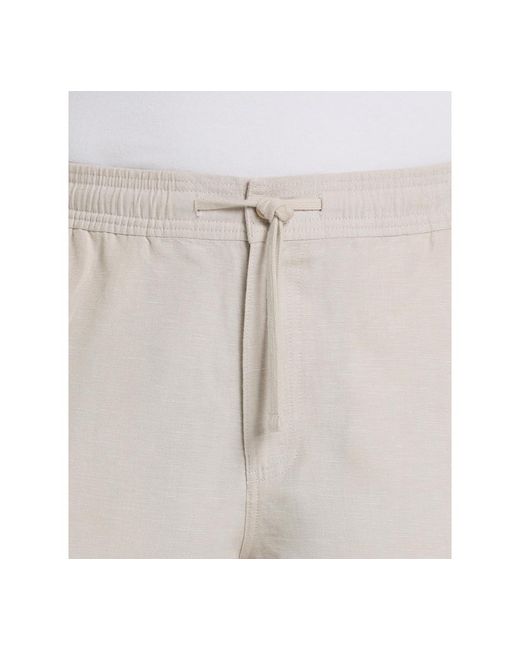 Cubavera Gray 8" Drawstring Linen Cargo Shorts for men