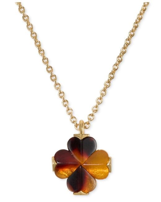 Kate Spade Metallic Cubic Zirconia Flower Mini Pendant Necklace
