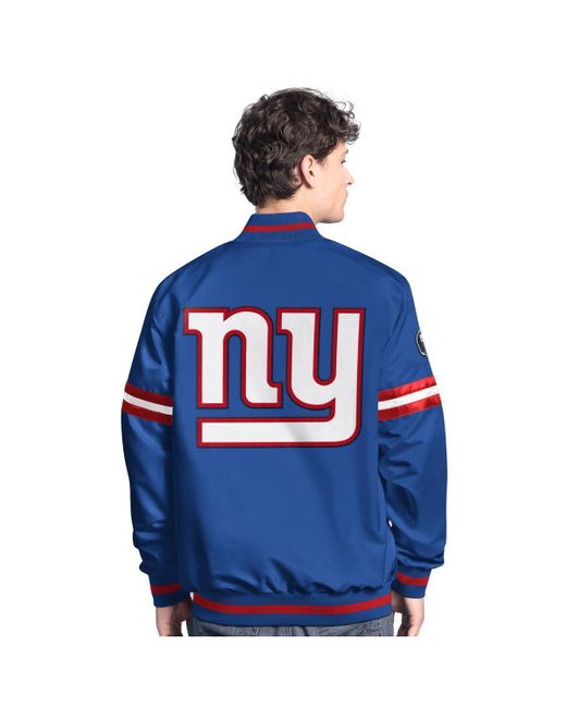 Starter Blue New York Giants Scout Full-snap Varsity Jacket for men