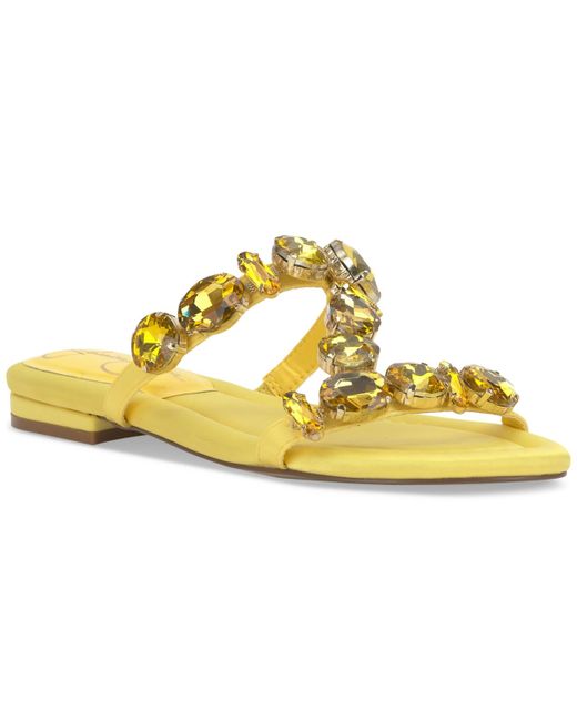 Jessica Simpson Yellow Avimma Embellished Flat Sandals
