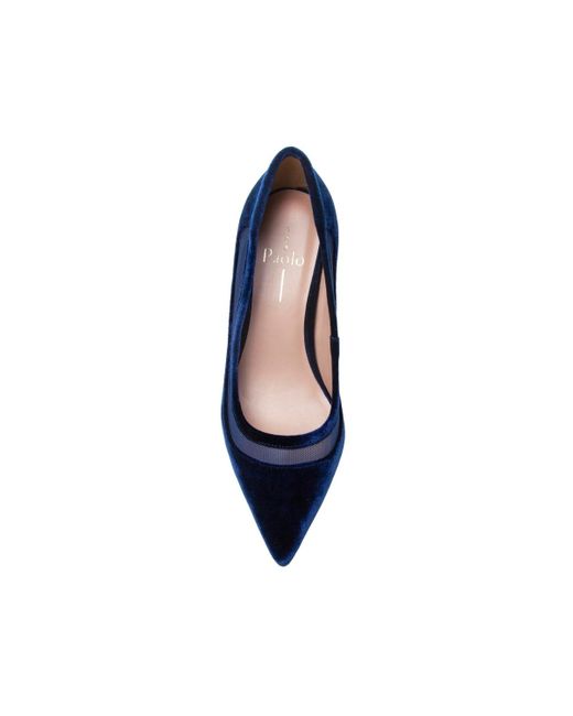 Linea Paolo Blue Perline Mixed Media High Heel Pumps