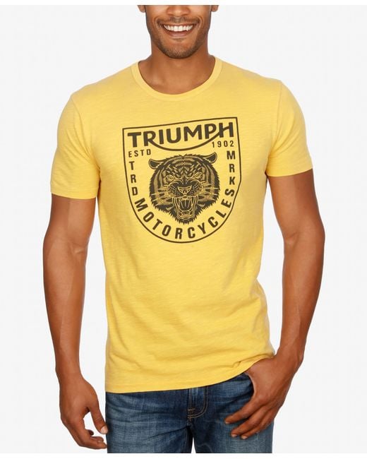 Lucky Brand Yellow Triumph Tiger Head Graphic T-shirt for men