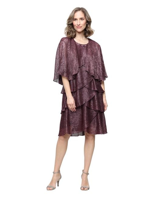 sl fashions women's embellished tiered jacket dress NEW S.L. Fashions Womens Embellished Tiered Jacket Dress Formal Wedding Steel 14