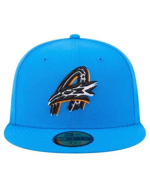 KTZ Blue Akron Rubberducks Authentic Collection 59fifty Fitted Hat for men