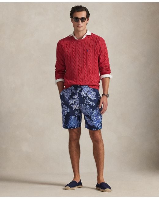 Polo Ralph Lauren Red Cable-knit Cotton Sweater for men