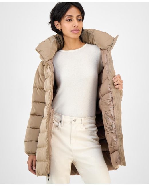 BCBGMAXAZRIA White Hooded Puffer Coat