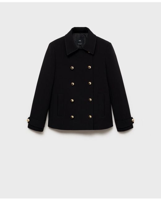Mango Black Lapels Double-breasted Jacket