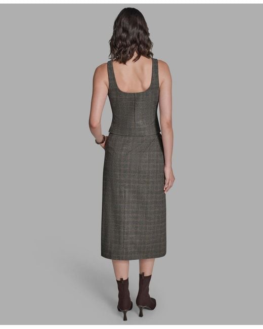 BCBGMAXAZRIA Gray Button-front Sleeveless Vest