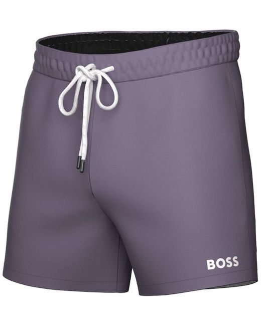 Boss Purple Boss By Lee Drawstring 5.3" Swim Trunks for men