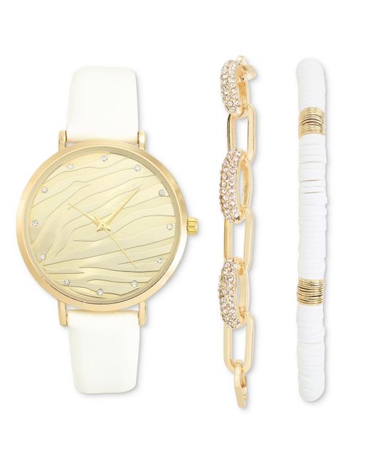 INC International Concepts Strap Watch 38mm Set in White Lyst