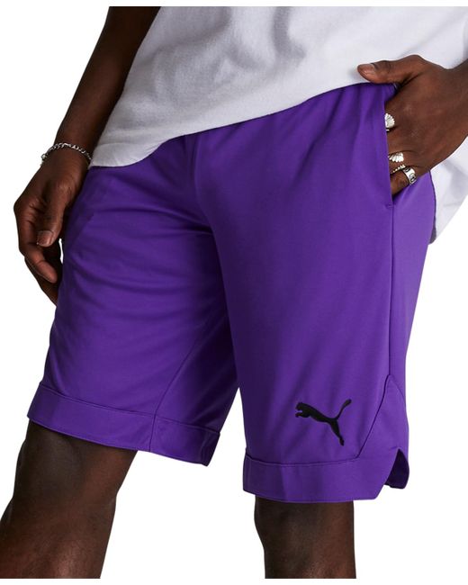 PUMA Purple Rtg Regular-fit 10" Drawstring Shorts for men