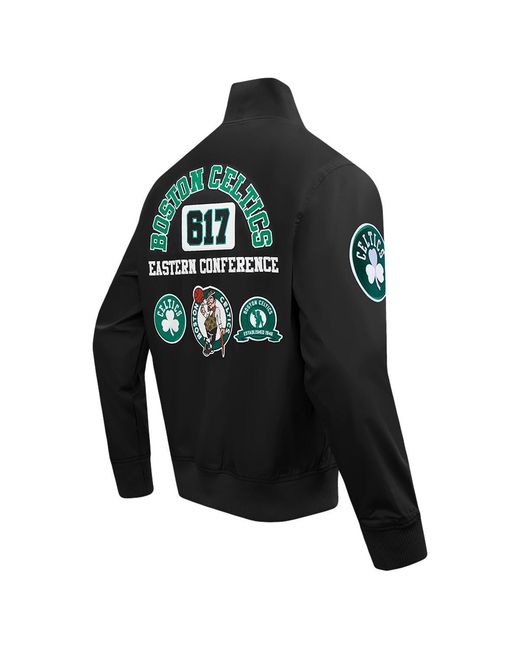 Pro Standard Black Boston Celtics Area Code Twill Full-zip Jacket for men