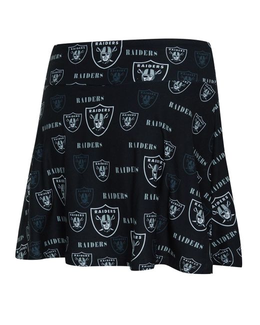 Concepts Sport Black Las Vegas Raiders Mosaic Allover Print Skort