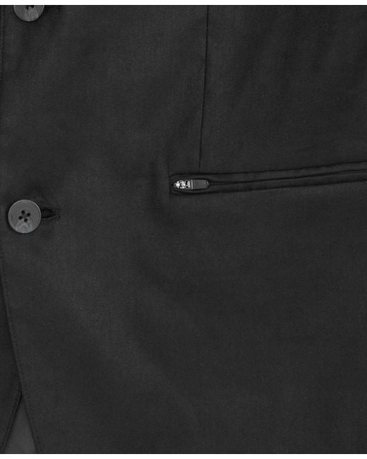 Alfani Black Linen-blend Tech Two-button Blazer for men