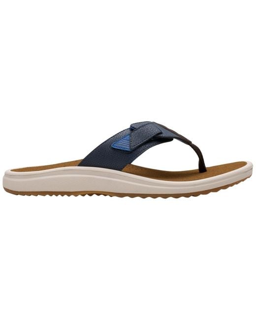 Clarks Blue Cloudsteppers Round Toe Thong Sandals for men