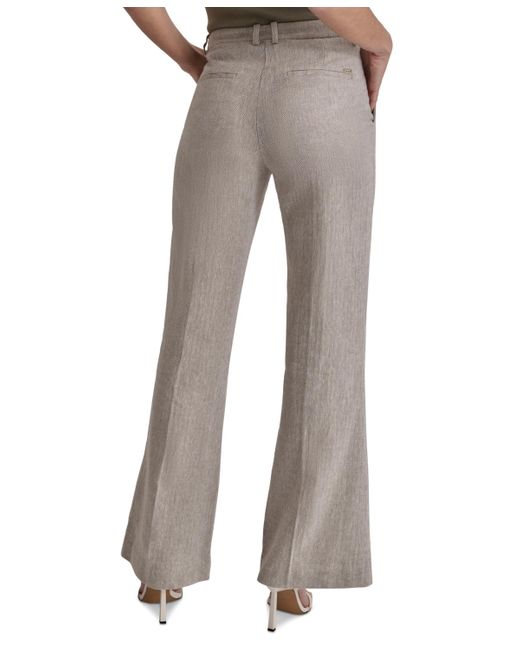 DKNY Gray High-rise Slim-fit Bootcut Pants