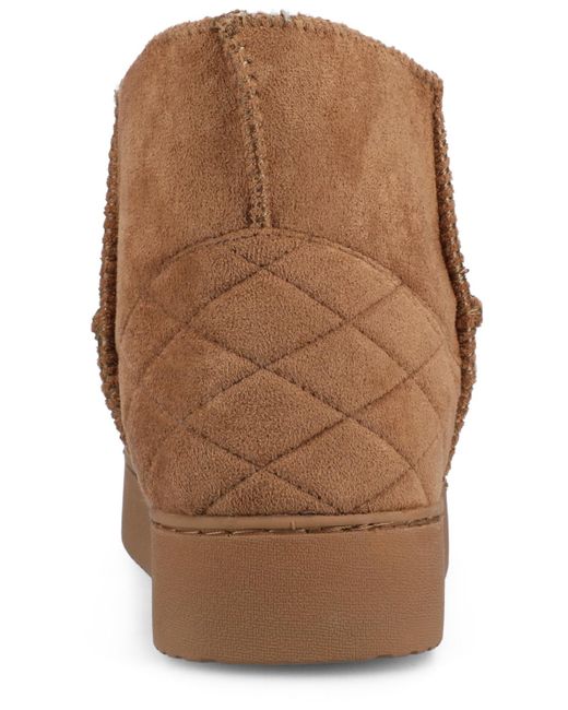 Journee Collection Brown Noa Round Toe Bootie Slippers
