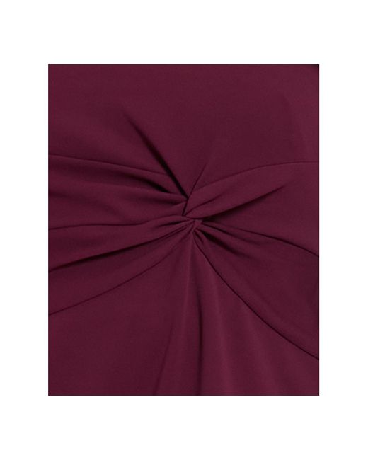 London Times Red Plus Size Side-knot 3/4-sleeve Dress