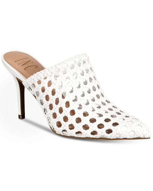 INC International Concepts White Celestia Woven Mules, Created For Macy's
