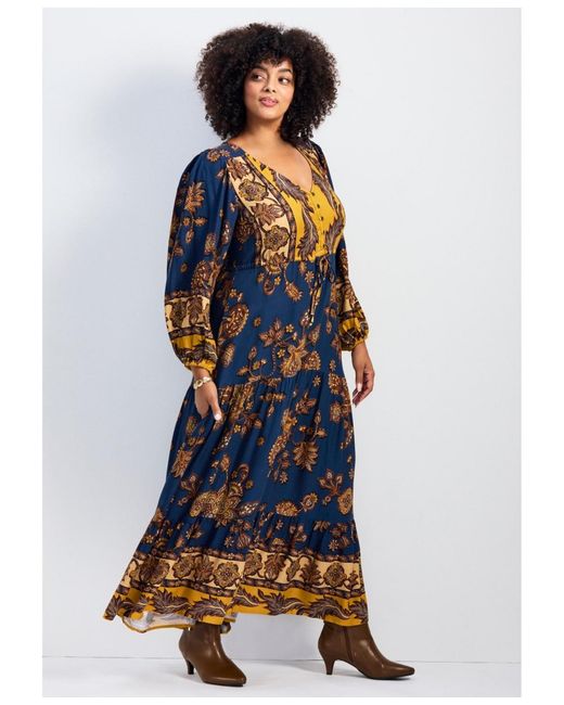 Avenue Plus Size Ellery Long Sleeve Maxi Dress | Lyst