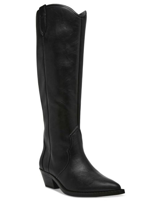 Dolce Vita Black Kit Knee-high Wide Calf Cowboy Boots