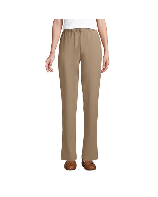 Lands' End Tall Sport Knit Denim High Rise Elastic Waist Pull On Pants