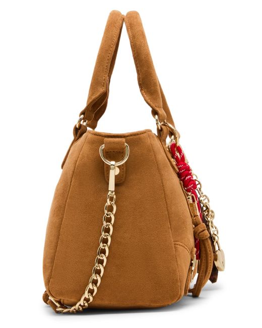 Madden Girl Brown Violett Small Zipper Satchel Bag