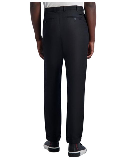Karl Lagerfeld Black Loose-fit Solid Chino Pants for men