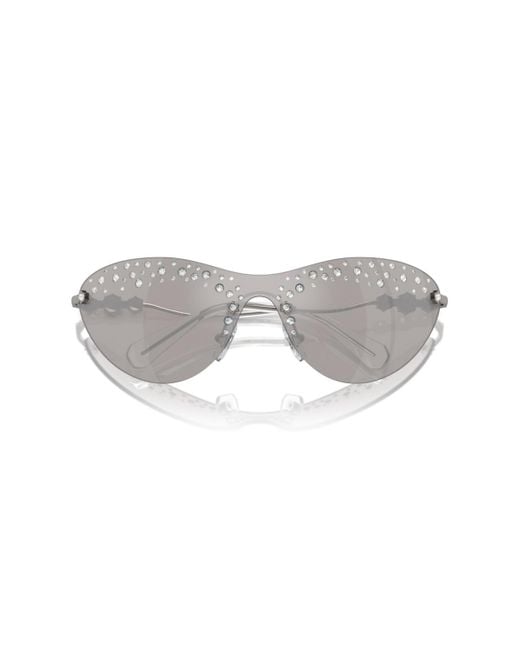 Swarovski White Geometric Crystal Embellished Sunglasses