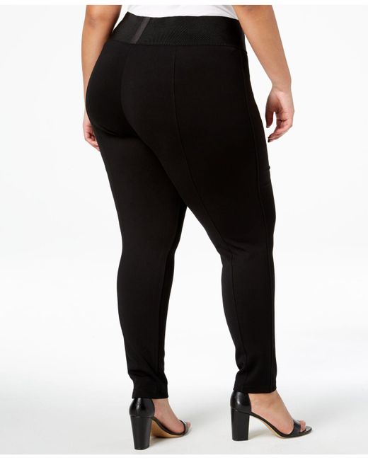 Calvin Klein Synthetic Plus Size Pull-on Skinny Compression Pants, Plain  Pattern in Black - Lyst