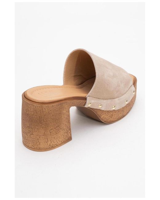 Forever & Always Shoes White Pull Leather Platform Mules ()