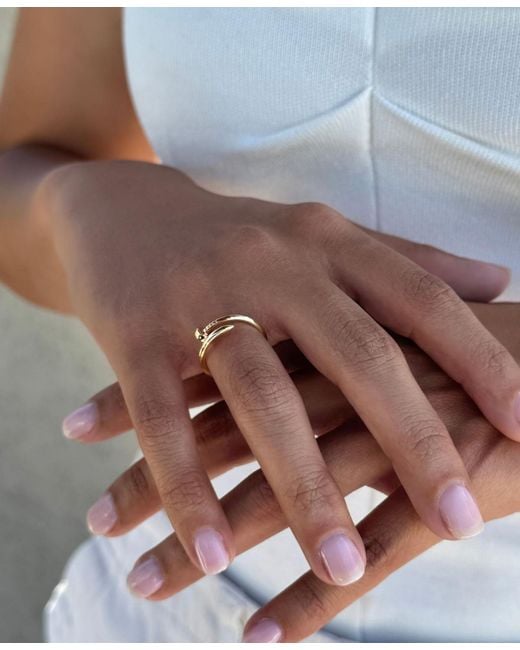 Adornia Metallic Plated Nail Ring