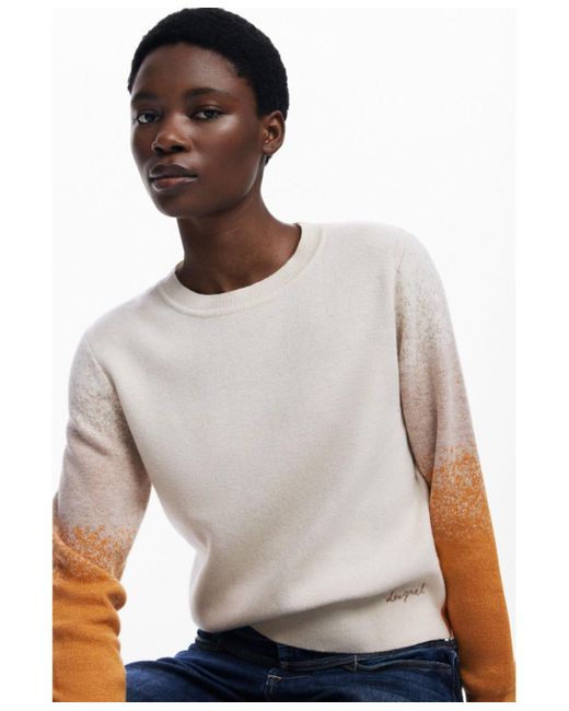 Desigual White Gradient Sweater