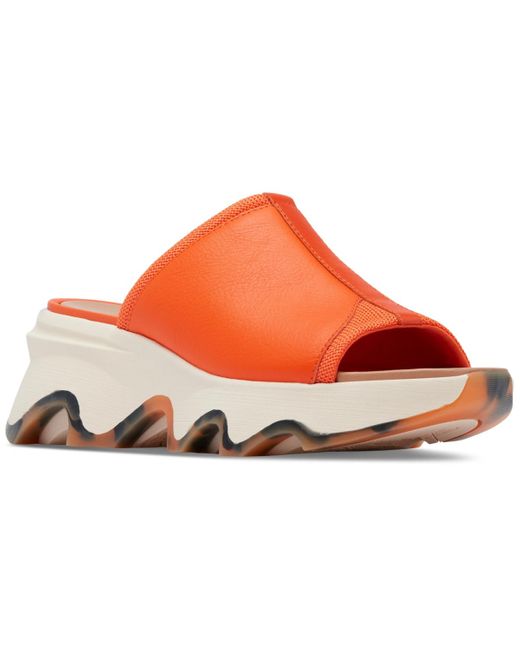 Sorel Orange Kinetic Impact Slip-on Wedge Slide Sandals