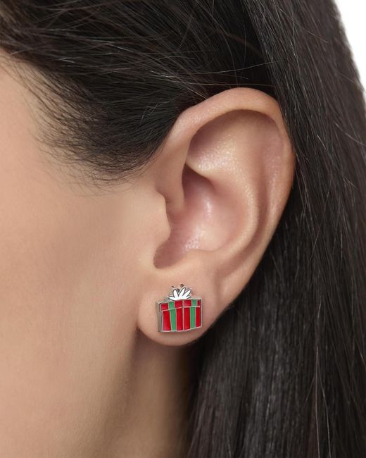 Disney White Holiday Stud Earring Set