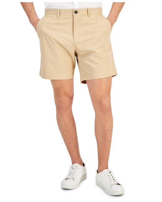 Michael Kors Natural Slim-fit Stretch Herringbone Twill 7" Shorts for men