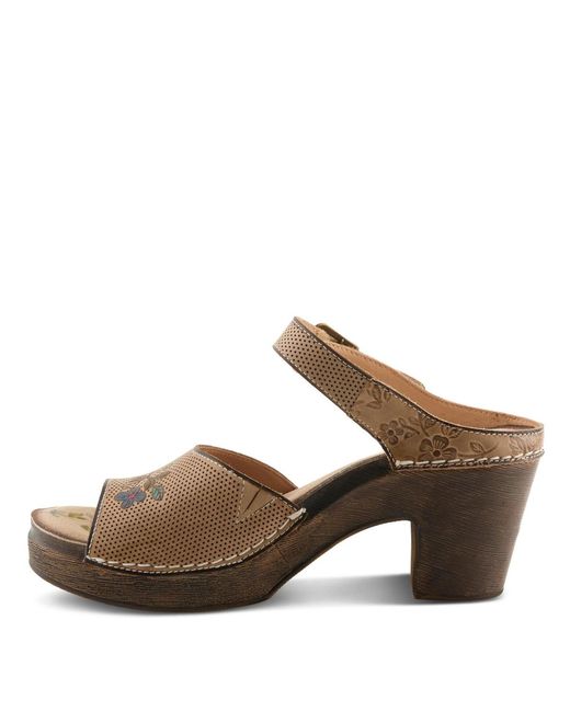 L'ARTISTE Brown Spring Step Japhette Platform Slide