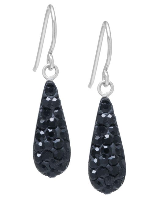 Giani Bernini Pave Crystal Teardrop Earrings In Sterling Silver. Available In Clear, Black, Blue, Multi, Purple Or Red