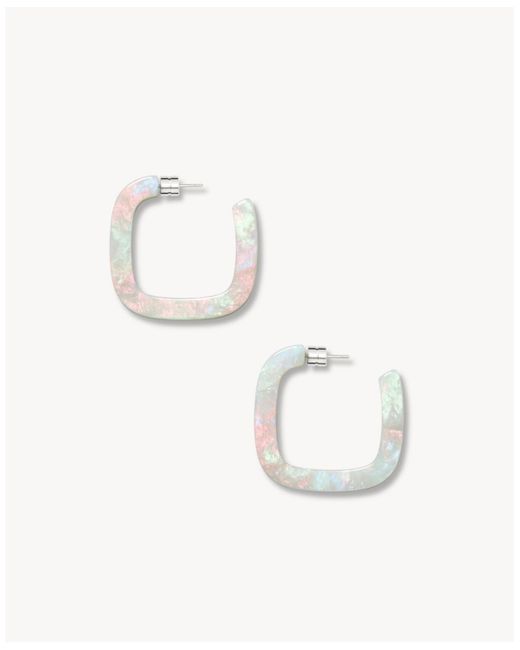 Machete White Midi Square Hoops