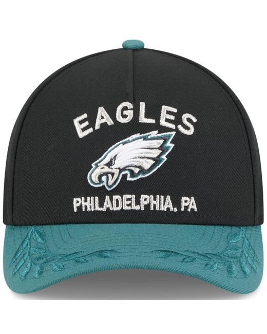 KTZ Black/green Philadelphia Eagles 2025 Nfl Draft 9forty A-frame M-crown Adjustable Hat for men