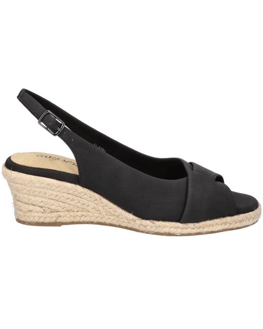 Easy Street Devlin Espadrille Wedge Sandals in Black | Lyst
