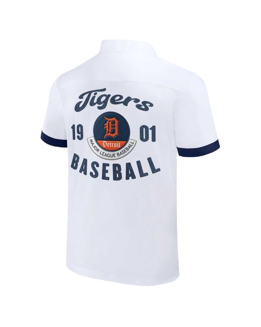 Fanatics White Darius Rucker Collection By Detroit Tigers Bowling Button-up Shirt for men
