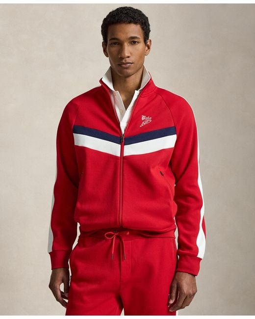 Polo Ralph Lauren Double-knit Track Jacket in Red for Men | Lyst